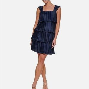 DKNY Navy tiered dress